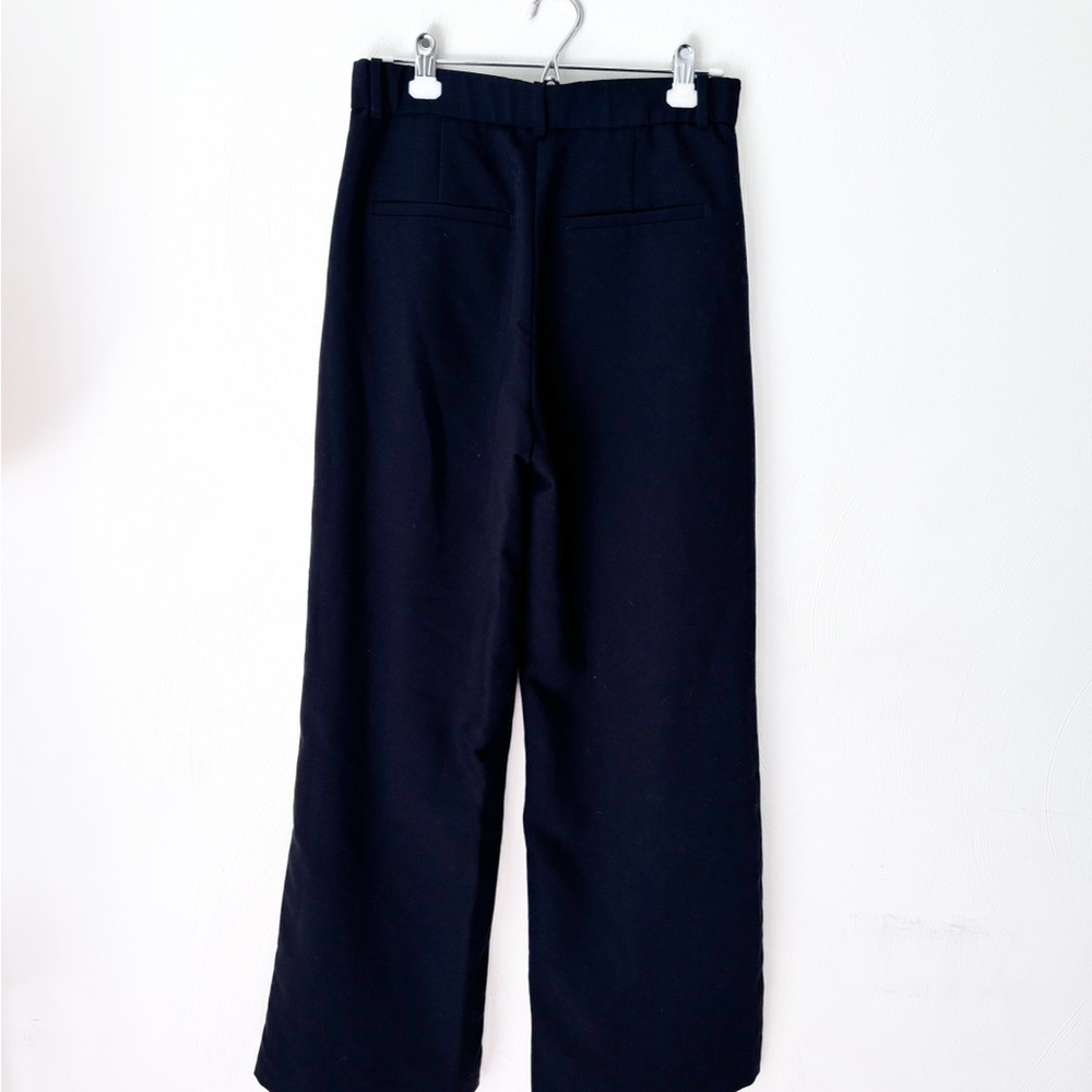 Abercrombie & Fitch A & F Sloane Tailored Wide Leg Trousers Black - Picture 4 of 5